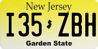 NJ license plate I35ZBH