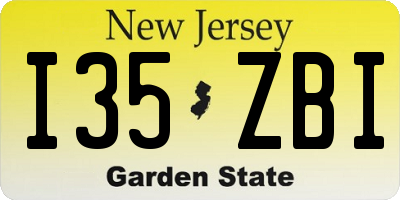 NJ license plate I35ZBI