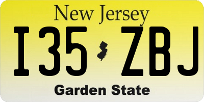 NJ license plate I35ZBJ