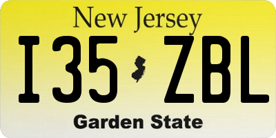 NJ license plate I35ZBL