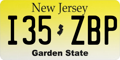 NJ license plate I35ZBP