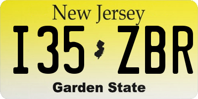 NJ license plate I35ZBR