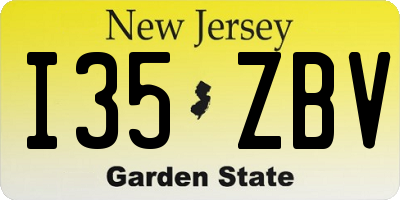 NJ license plate I35ZBV