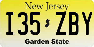 NJ license plate I35ZBY
