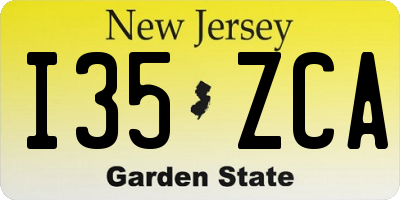 NJ license plate I35ZCA
