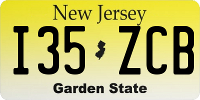 NJ license plate I35ZCB