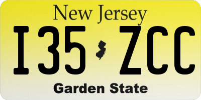 NJ license plate I35ZCC