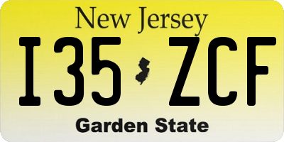 NJ license plate I35ZCF