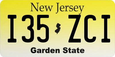 NJ license plate I35ZCI