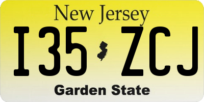 NJ license plate I35ZCJ