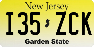 NJ license plate I35ZCK