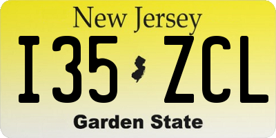NJ license plate I35ZCL