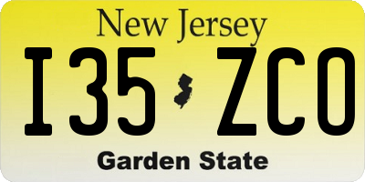 NJ license plate I35ZCO