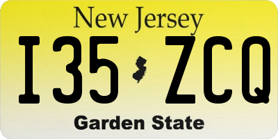 NJ license plate I35ZCQ