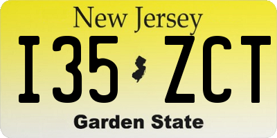 NJ license plate I35ZCT