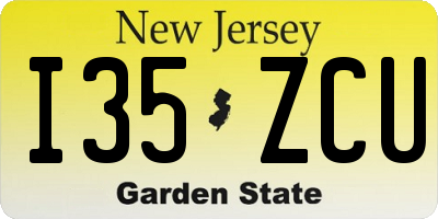 NJ license plate I35ZCU
