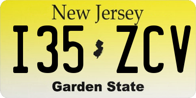 NJ license plate I35ZCV
