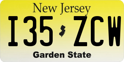 NJ license plate I35ZCW