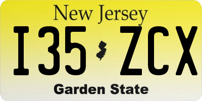 NJ license plate I35ZCX
