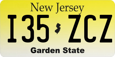 NJ license plate I35ZCZ