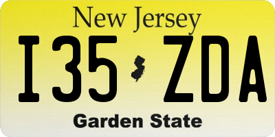 NJ license plate I35ZDA