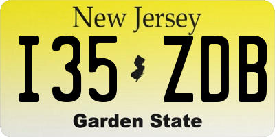 NJ license plate I35ZDB