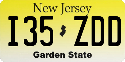 NJ license plate I35ZDD