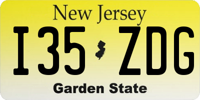 NJ license plate I35ZDG