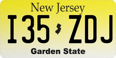 NJ license plate I35ZDJ