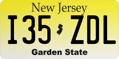 NJ license plate I35ZDL