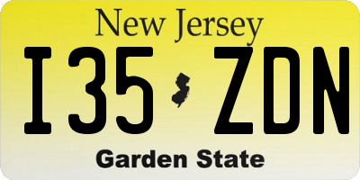 NJ license plate I35ZDN