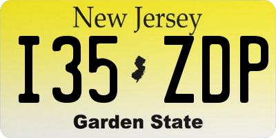 NJ license plate I35ZDP