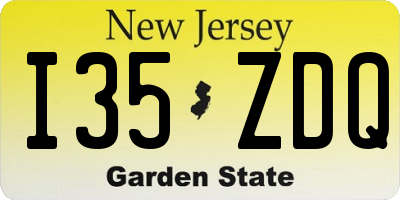 NJ license plate I35ZDQ