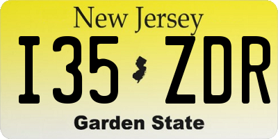NJ license plate I35ZDR