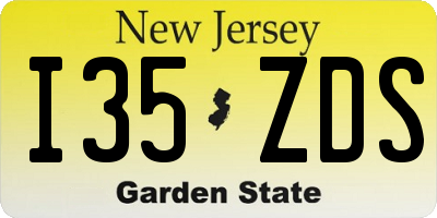 NJ license plate I35ZDS