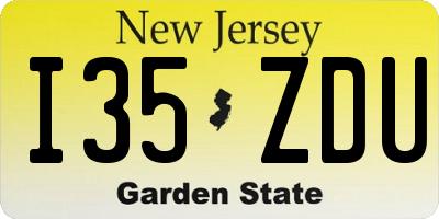 NJ license plate I35ZDU