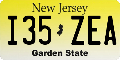 NJ license plate I35ZEA