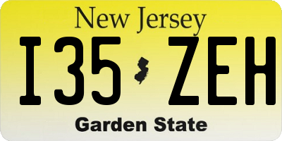 NJ license plate I35ZEH