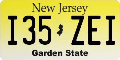 NJ license plate I35ZEI