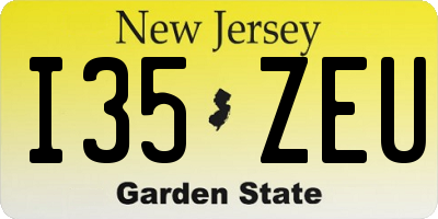 NJ license plate I35ZEU