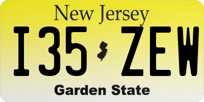 NJ license plate I35ZEW