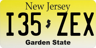 NJ license plate I35ZEX
