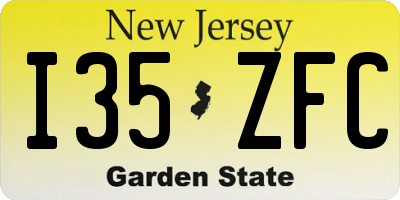 NJ license plate I35ZFC