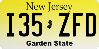 NJ license plate I35ZFD