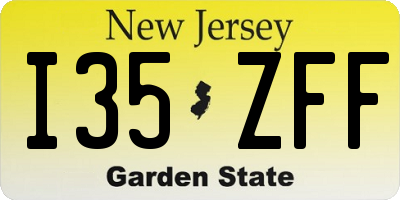 NJ license plate I35ZFF