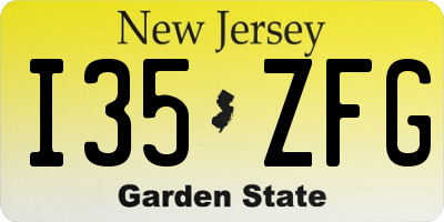 NJ license plate I35ZFG
