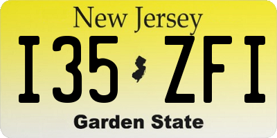 NJ license plate I35ZFI