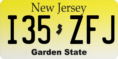 NJ license plate I35ZFJ