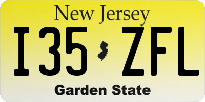 NJ license plate I35ZFL
