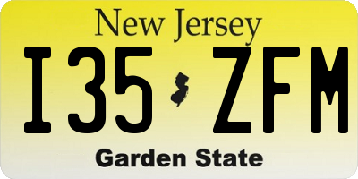 NJ license plate I35ZFM